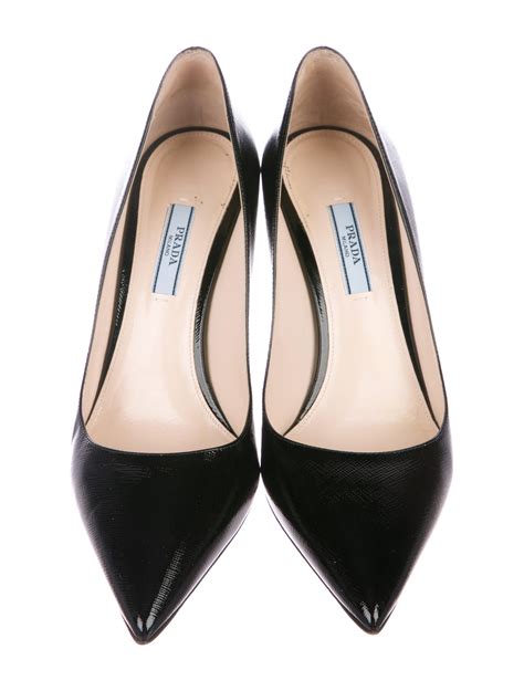 prada pumps blockabsatz|Prada leather pumps.